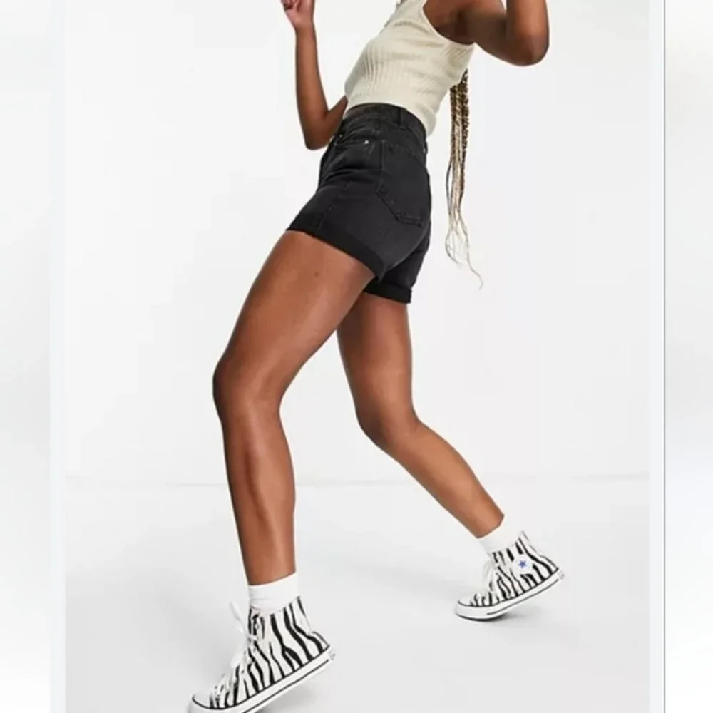 Black jean shorts - Picture 1 of 6